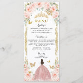 Blush Roze Bloemen Roos Gouden Jurk Quinceañera Me Programma (Voorkant)