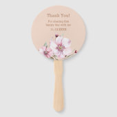 Blush Roze Bloemen Rozen Baby shower Handwaaier (Achterkant)