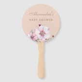 Blush Roze Bloemen Rozen Baby shower Handwaaier (Voorkant)