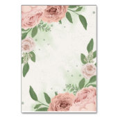 Blush roze bloemen Sage groene bladeren zitgrafiek Kaart (Achterkant)