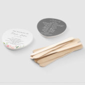 Blush Roze Bloemen Trouwprogramma Hand Fans Handwaaier (Niet-gemonteerd)