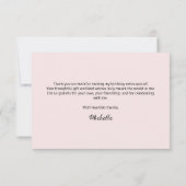 Blush Roze  Bloemen Verjaardag Dank u Bedankkaart (Achterkant)