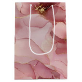 Blush roze bloemen verjaardag medium cadeauzakje (Achterkant)