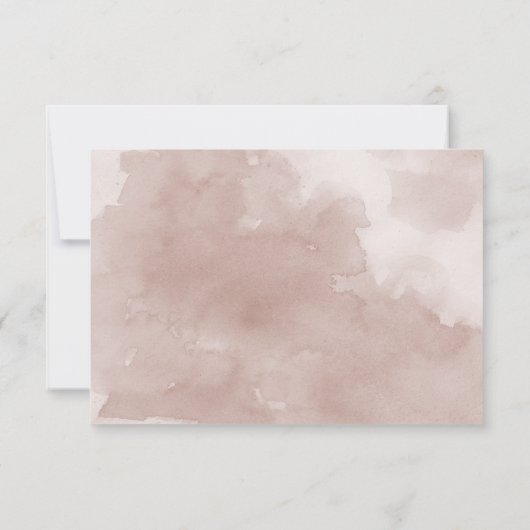 Blush roze bloemenbruiloft antwoord kaart (Achterkant)