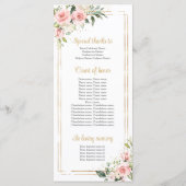 Blush roze bloemengoud geometrisch lijst Quinceane Programma (Achterkant)