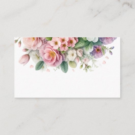 Blush Roze bloemenkonijn Baby shower Luier Raffle Informatiekaartje (Achterkant)