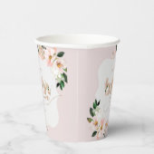 Blush roze bloemenmeisje baby shower beugel vorm papieren bekers (Rechts)