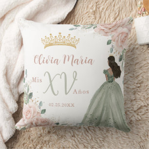 Blush roze bloemenprinses salie jurk quinceañera kussen