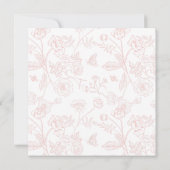 Blush roze bloemenvlinders Heilige doopkruis Kaart (Achterkant)