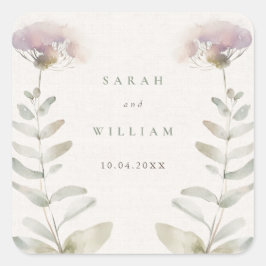 Blush roze bloemetjes Wedding Sticker