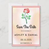 Blush roze bloesem bruiloft Bewaar datum Kaart (Voorkant)