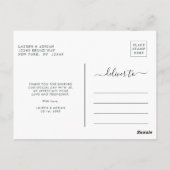 Blush Roze Bloom Bruiloft Dank u Foto Briefkaart (Achterkant)