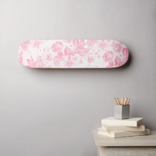 Blush roze bohemian elegante  bloemenkleur skateboard