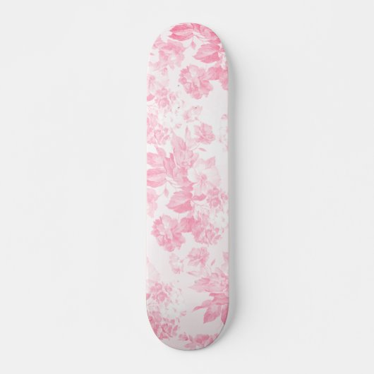 Blush roze bohemian elegante bloemenkleur skateboard (Voorkant)