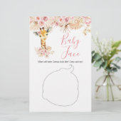Blush Roze Boho Giraffe Baby shower Baby Gezicht (Staand voorkant)
