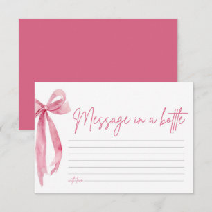 Blush roze boog bericht in een fles spel Kaart