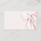 Blush Roze Bow Baby shower Luier Raffle 3,5x2" Informatiekaartje (Achterkant)
