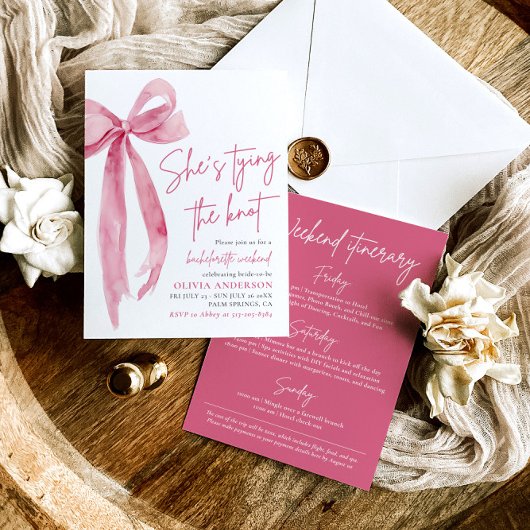 Blush Roze Bow Bachelorette Weekend Route Kaart