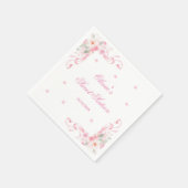 Blush Roze Bow Bloemen Sweet Sixteen Verjaardag Servet (Hoek)