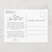 Blush Roze & Brass Calligrafie Foto Afstuderen Aankondigingskaart (Achterkant)