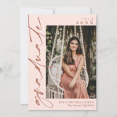 Blush Roze & Brass Calligrafie Foto Afstuderen Kaart (Voorkant)