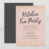 Blush Roze bridal Shower Invitation Kaart (Voorkant / Achterkant)