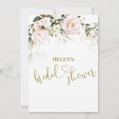 Blush Roze bridal Shower Invitation Kaart (Achterkant)