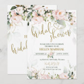 Blush Roze bridal Shower Invitation Kaart (Voorkant / Achterkant)