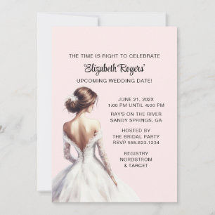 Blush Roze bridal Shower Invitation Kaart