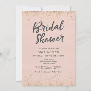 Blush Roze bridal Shower Invitation Kaart