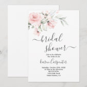 Blush Roze bridal Shower Invitation Kaart (Voorkant / Achterkant)