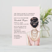 Blush Roze bridal Shower Invitation Kaart (Staand voorkant)