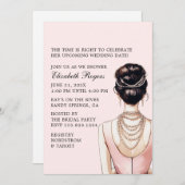 Blush Roze bridal Shower Invitation Kaart (Voorkant / Achterkant)