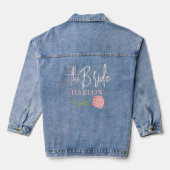 BLUSH ROZE BRUID DENIM JAS bruiloft Jacket (Achterkant)