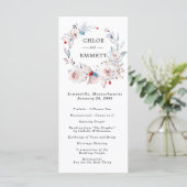 Blush roze bruiloft programma (Staand voorkant)