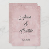 Blush roze bruiloft Roos achtergrond Kaart (Voorkant / Achterkant)