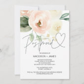 Blush roze bruiloft uitgesteld Verander de datum Kaart (Voorkant)