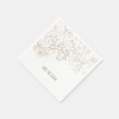 Blush Roze Bruin Bloemen Romantische Huwelijk Servetten (Hoek)