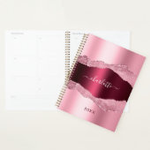Blush roze bruinmetaal, marmer name 2023 planner (Display)