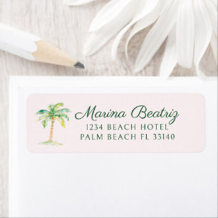 Blush Roze Cabana Palmboom Strandclub Adres Etiket