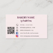 Blush roze cake gebak cupcakes bakkerij QR code Visitekaartje (Achterkant)