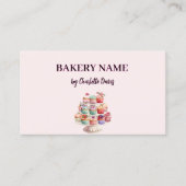 Blush roze cake gebak cupcakes bakkerij QR code Visitekaartje (Voorkant)