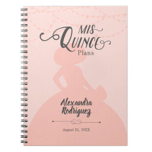 Blush roze Charro Silhouette Quinceanera Notitieboek