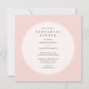 Blush Roze Chic Rehearsal Dinner Invitation