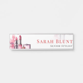 Blush Roze Chic Visagist Gepersonaliseerde Naam Deurbordje