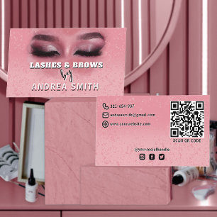 Blush Roze Chique Lashes Brows Make-up Artiest QR  Visitekaartje
