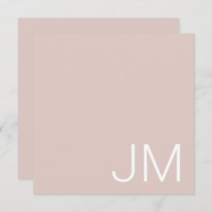 Blush roze chique monogram oversized Initialen Notitiekaartje