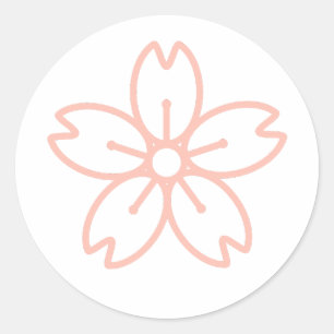 Blush Roze Circled Sakura (Cherry Blossom) Sticker
