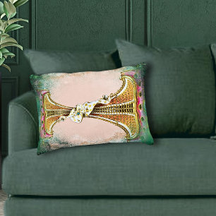 blush roze collage met roestige randen accent kussen