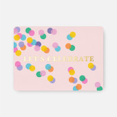 Blush roze Confetti Baby shower Laten we vieren Folie Uitnodiging